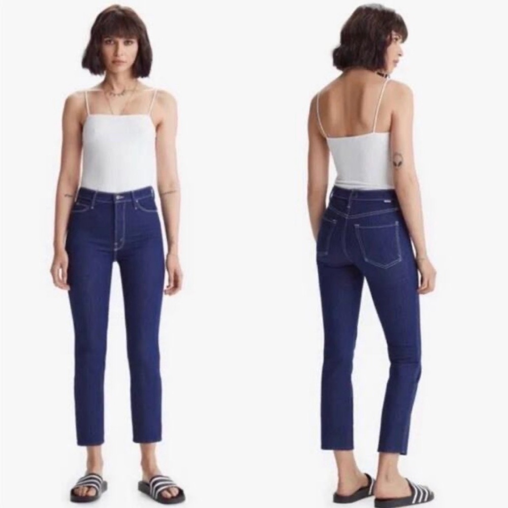 MOTHER The Double Dazzler Jeans Wom-ens 26 Ooh La La Dark Blue size 27
